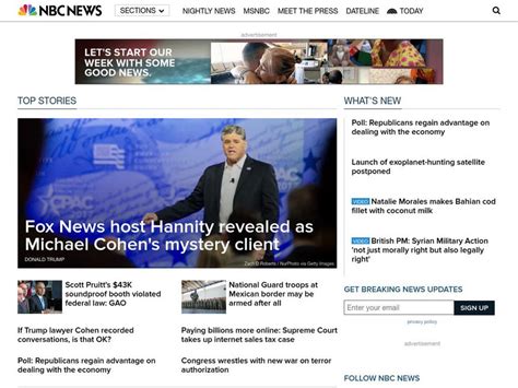 Nbc homepage