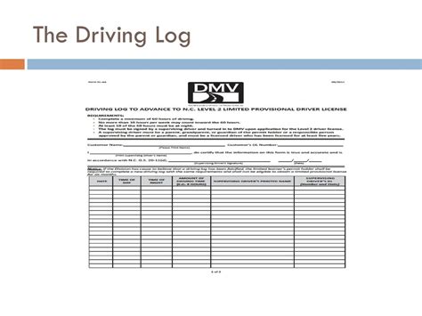 Nc Dmv Driving Log To Advance To Level 2 slidesharetrick