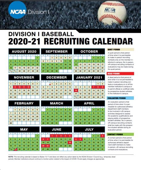 Ncaa Baseball Recruiting Calendar