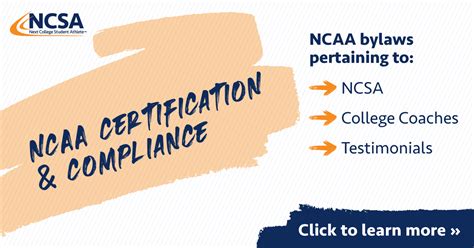 Ncaa compliance certification. The NCAA sponsors various insurance programs benefiting student-athletes participating at member institutions. These robust insurance programs are detailed within. In addition, various resources are available to member institutions intended to aid in the certification of insurance and compliance with NCAA student-athlete medical insurance ... 