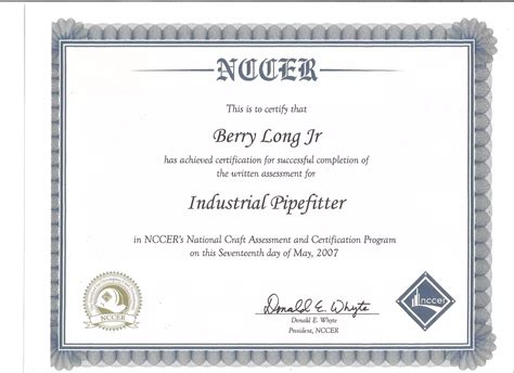 Nccer pipefitter certification.  How many ordinate lines will With tra...