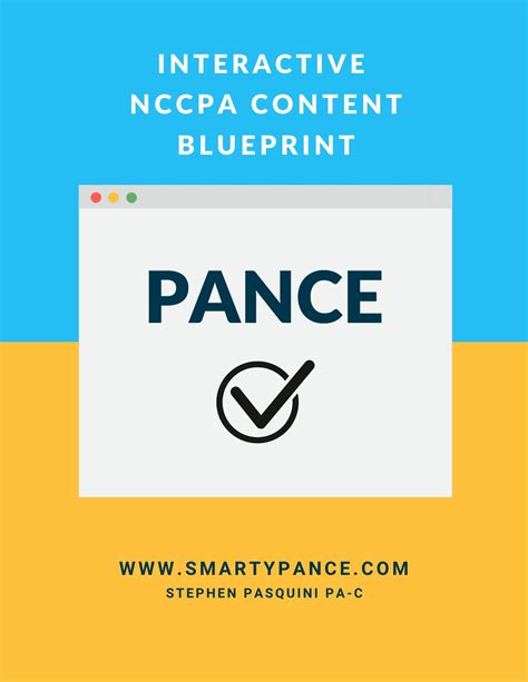 Nccpa pance blueprint. Ten Mixed NCCPA™ PANCE Content Blueprint Multiple Choice Questions Welcome to episode 61 of the FREE Audio PANCE and PANRE Physician Assistant Board Review Podcast. Join me as I cover ten PANCE and PANRE Board review questions from the SMARTYPANCE course content following the NCCPA™ content blueprint (download the FREE cheat sheet). ... 