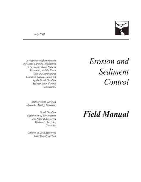 Ncdenr erosion and sediment control manual. - The home health aide handbook by jetta lee fuzy.
