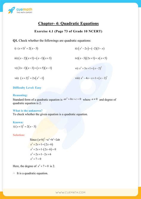 Ncert Quadratic Solution