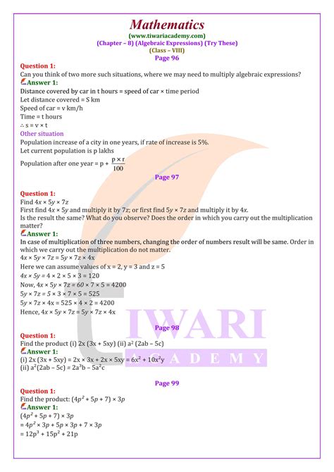 Ncert Textbook Solutions Maths Class 8