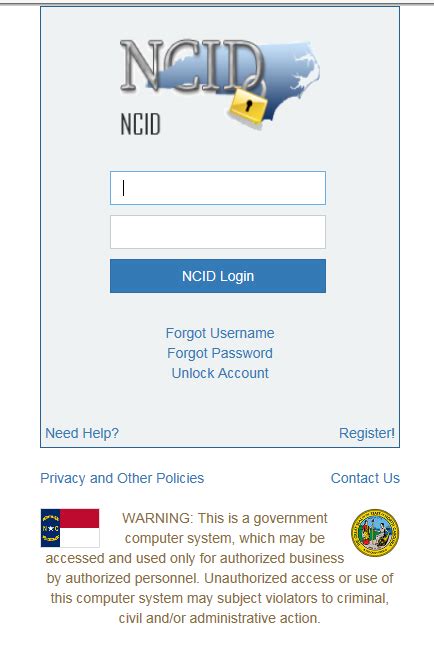 Ncid login. Enter your NCID password. Confidential per N.C.G.S. 132-6.1(c) 