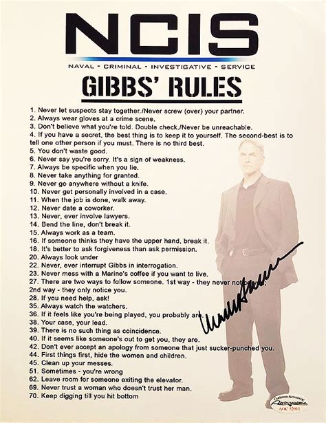 Ncis Gibbs Rules Printable List Pdf