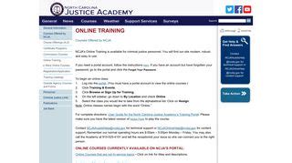 NC Justice Training and Certification Portal.