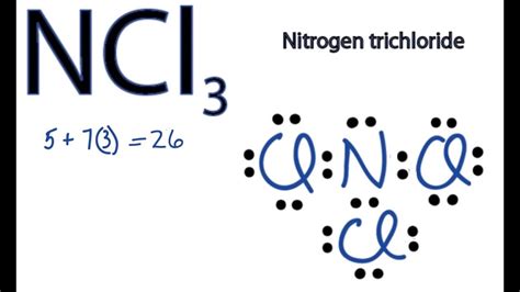 Ncl3 lewis structure.  Lewis Dot Structure for NCl3 The Lewis Dot Structure f...