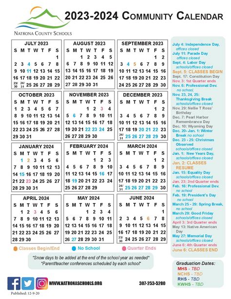 Ncsd Calendar Customize and Print