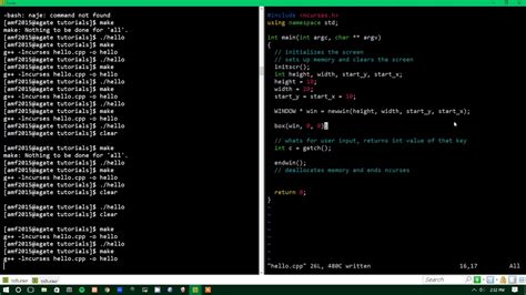 Ncurses window not showing.  Try the following code with both refresh() lines commented out an...