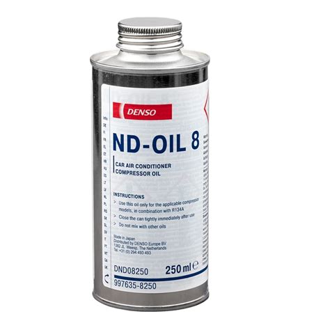 Denso ND11 POE oil for R134a and R1234yf, Profi Oil System, 150 ml Compare WAECO ACC HV ACC HV PAG oil ISO 68 for R744, Profi Oil System, 150 ml Compare ... WAECO Denso ND 8 Denso ND8 PAG oil ISO 46 for R134a, Profi Oil System, 500 ml Compare WAECO SE 55 POE oil SE 55 for R134a, Profi Oil System, 500 ml. 