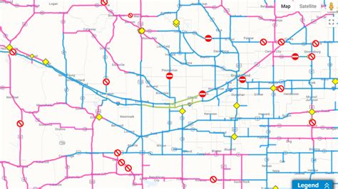 The 511.nebraska.gov website contains information for anyone traveling in or through Nebraska. Here you can find: Map showing current road closures, construction, and detour information Future road construction, closure, and detour information Road conditions (Normal/Wet, Partially Covered, Completely Covered, Impassable/Closed) Traffic speeds