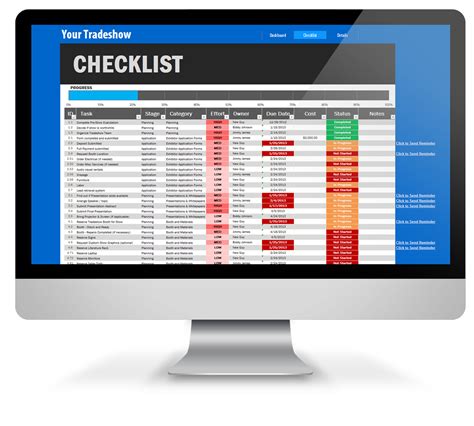 Neat Free Trade Show Checklist Template Excel Gantt Diagram Powerpoint