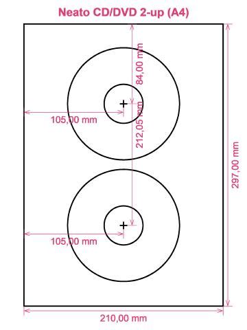 Neato Cd Dvd 2 Up A4 Labels Neato Cd Dvd 2 Up A4 Label Template