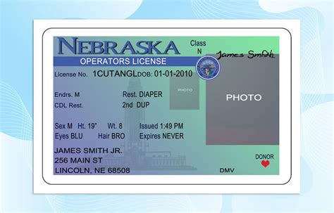 Nebraska Drivers License Template PSD File