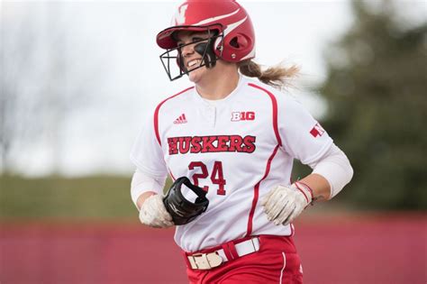 The Huskers recorded their first hits in a two-run sixth inning. Aga