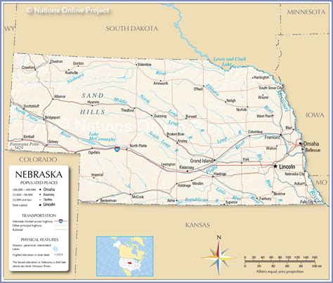 Read Nebraska State Map State Mapsusa By Unk
