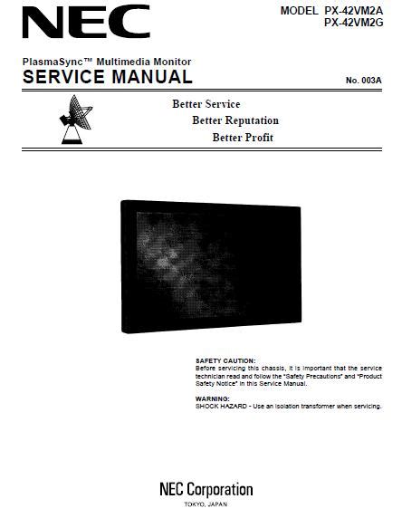 Nec px 42vm2a px 42vm2g plasma tv service manual download. - Sage handbook of play and learning in early childhood.