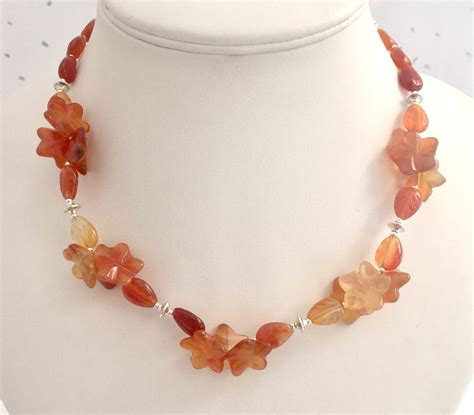 Necklace Natural Carnelian Gemstone Handmade Semi Precious …