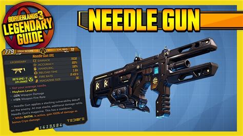 Needle gun bl3. Aug 21, 2022 · The Needle Gun XXL adds a unique debuff called Vulnerability to an enemy. This stacks and adds more damage to the Needle Gun. Better to Use in Short Range. With the way the weapon works, it's best to use it in short range against enemies. This is to ensure that you can stay on track of your enemy. 