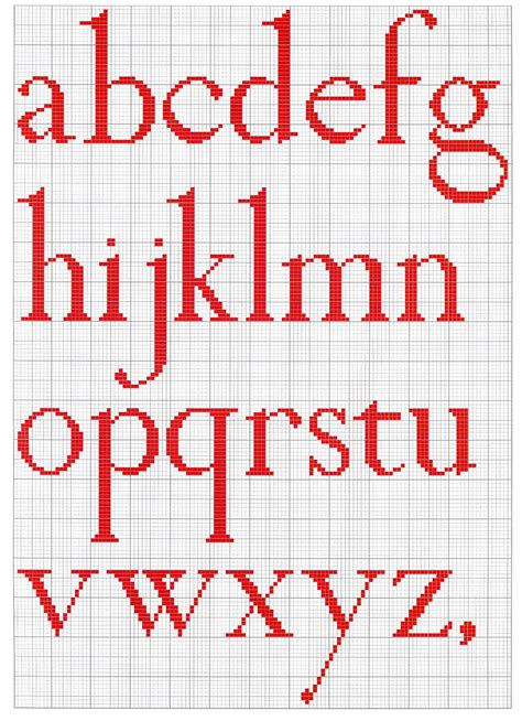 Free Cross Stitch Charts. Alphabets. Here are a few alphabet charts to make it easy to personalize your designs. Add the date stitched and your name or initials to your finished piece. Here is an easy to print .pdf of our free cross stitch alphabets. Backstitch Alphabet (2 Stitches Tall) Backstitch Alphabet (3 Stitches Tall). 