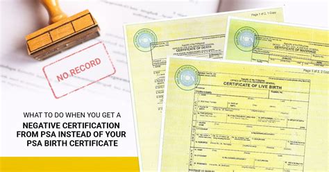 Negative Birth Certificate Psa