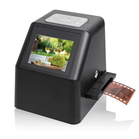 Easy-loading adapters and inserts let you scan negatives and slides of varying sizes, and a tilt-up full-color LCD screen provides access to color, size and resolution adjustments as you scan. Compatible with both PC and Mac systems, this Kodak SCANZA digital film scanner delivers a convenient way to convert your images to digital files.. 