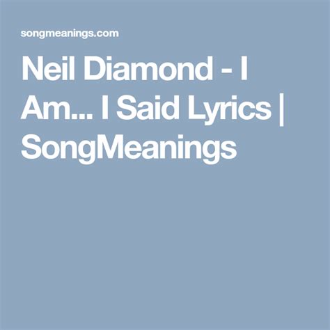 Neil Diamond - Without Her Lyrics SongMeanings