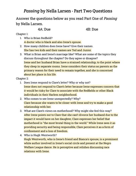 Nella larsen passing discussion questions pdf