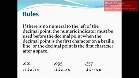 Nemeth Braille Code Part 6 Decimal Point YouTube