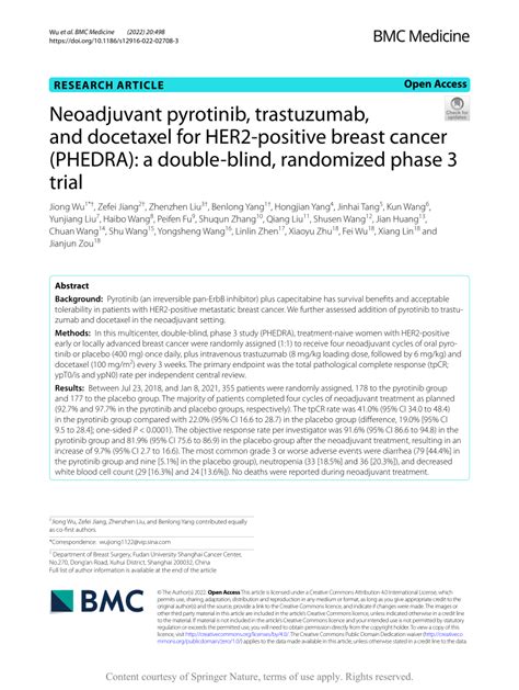 Neoadjuvant pyrotinib, trastuzumab, and docetaxel for HER2 …