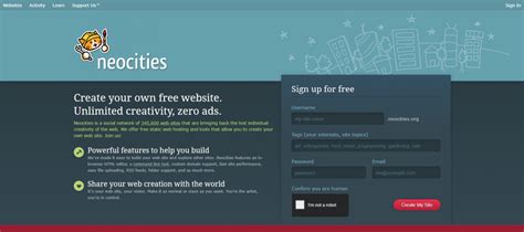 Neocities site Technology MessengerGeek
