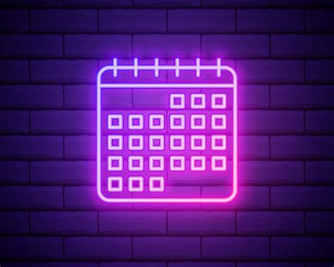 Neon Calendar Icon