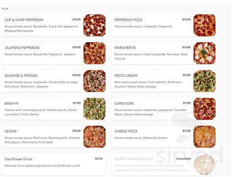 Neony pizza works menu. NEONY PIZZA WORKS_Online Ordering. 829 West Davis Street, Dallas Texas (214) 484-2485. Log in. Closed. PIZZA - 12" Feeds one to two. CUP & CHAR PEPPERONI (12") $15.85. House tomato sauce, Mozzarella, Cup & char pepperoni, Whipped Mascarpone. PEPPERONI PIZZA (12") $14.85. House tomato sauce, mozzarella, Pepperoni. 
