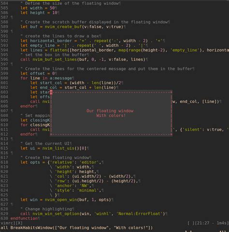 Neovim floating window background color.  How do I do Mar 12, 2019 · An alternative opt...