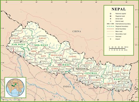 Nepal political map - Ontheworldmap.com