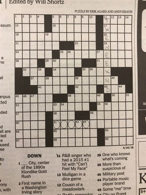 Enjoy the New York Times Crossword Puzzle on National Post! Skip to Content. National Post is turning 25! Celebrate with us and enjoy 25 weeks for $25 See Special Offer!. 