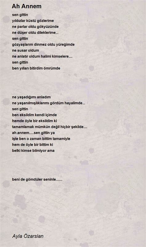 Nerdeydin anne Şiiri Ayla Özarslan . 