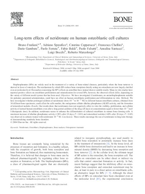 Neridronate and human osteoblasts in normal, osteoporotic …