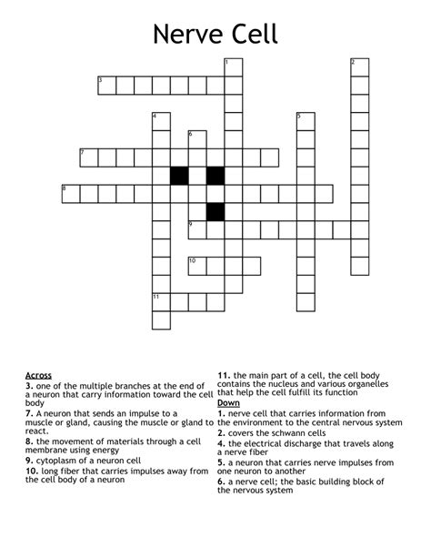 Nerve cell part crossword clue - WSJCrosswordSolver.com