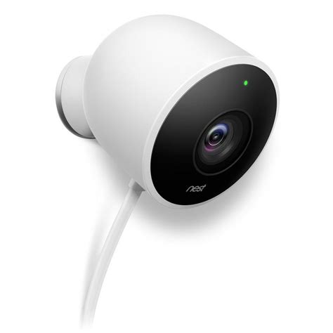 Google Nest Cam IQ Outdoor. This camera has a locking base that can completely conceal the power cord. Drill a 1/2-inch hole in your wall, run the cable through it, and plug it into an indoor outlet. Be sure to identify any in-wall pipes or wiring before drilling the hole or find a local pro to install it for you..