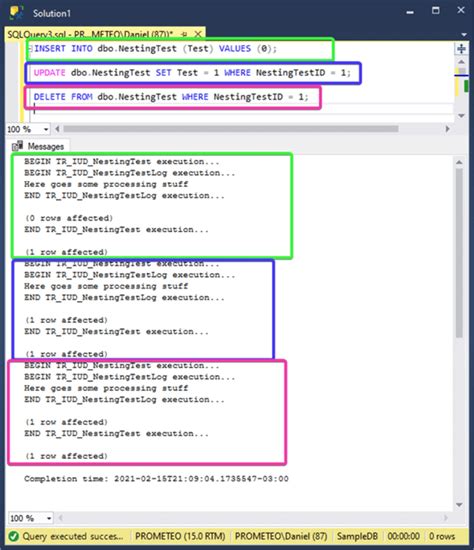 Nested Triggers in SQL Server