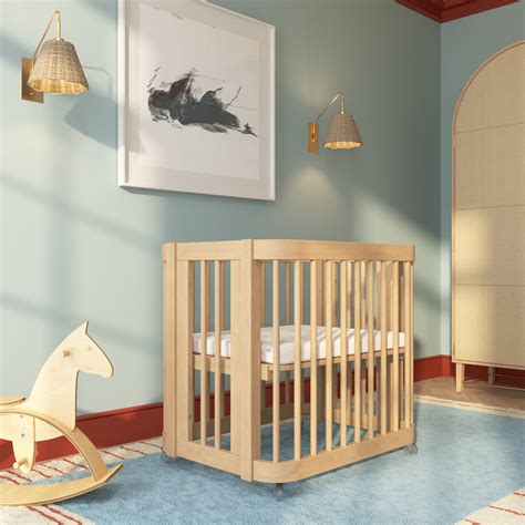 Nestig wave crib. We include the mini crib with locking wheels, our original mini crib mattress, the conversion kit to the full crib, and the conversion kit for the toddler bed. The only additional thing you’ll need to purchase in order to get the crib set up is a standard crib mattress that will be used for both the full crib and toddler bed forms. 