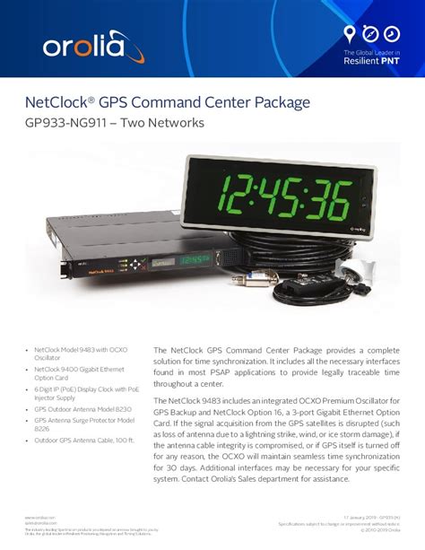 NetClock GPS NTP Server - Safran Navigation and Timing - Orolia