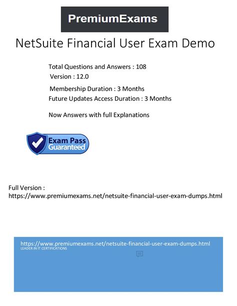 NetSuite-Financial-User Tests