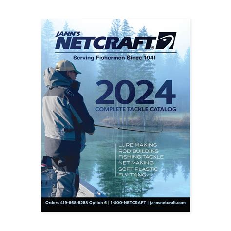 Netcraft catalog. The Jann's Netcraft 2022 fishing tackle catalog is jammed packed with the most complete selection of lure making, rod building and fly tying material you will find anywhere. Our fishing tackle catalog includes the latest innovations in soft plastic baits, crankbaits, fishing line, fish cleaning tools, tackle boxes, nets, apparel and other products of interest to fishermen. 