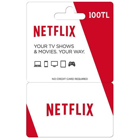 Netflix gift card 100 tl