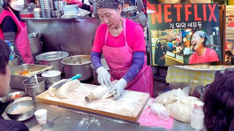 Netflix knife-cut noodle lady at Gwangjang Market, Seoul