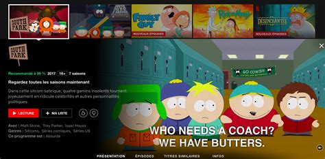 Netflix south park. Aug 10, 2022 · Yes, South Park is available on Netflix, but only in a handful of countries. If you are located in the US or Canada, or many other countries, you will not be able to watch South Park due to geo-restrictions in place by the streaming platforms in your location. 